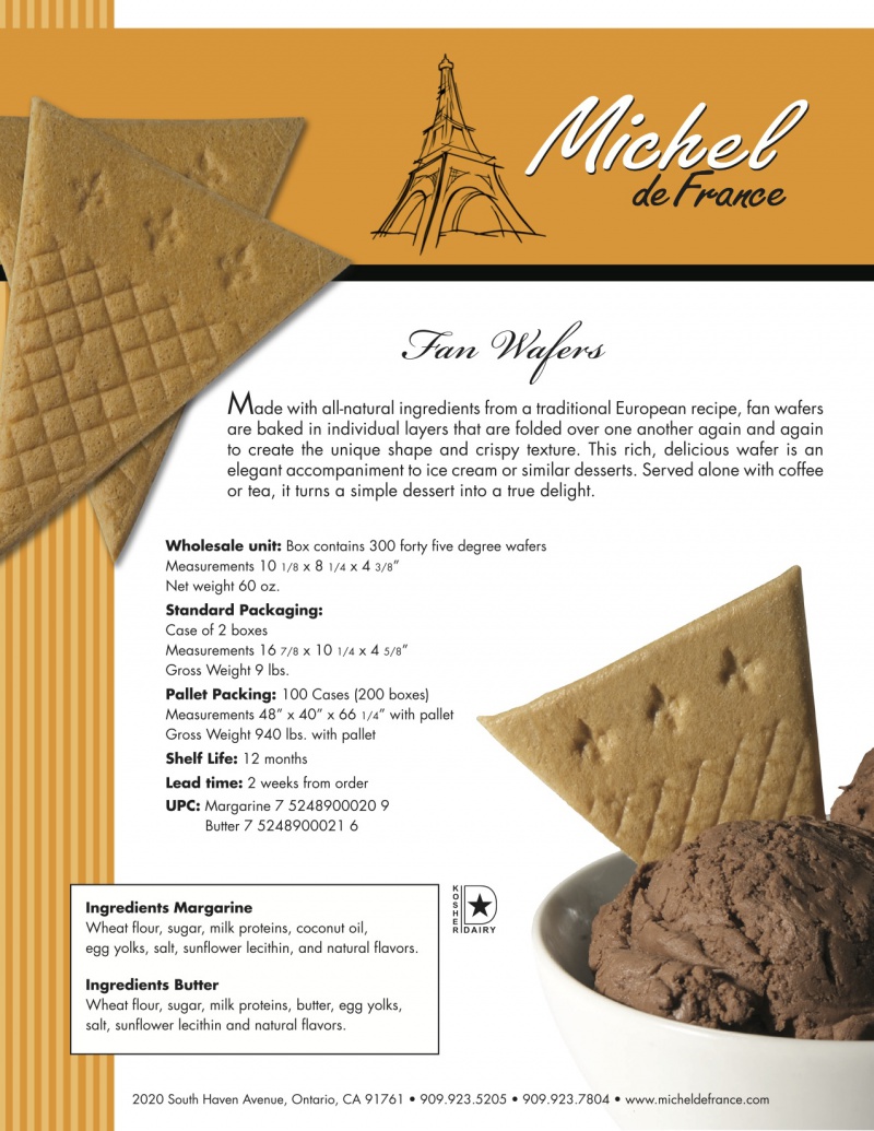 Buy Irresistible Fan Wafers Online From Michel De France, Manufacturer