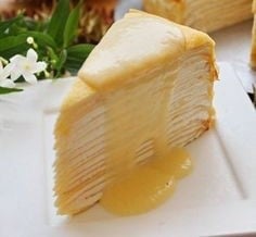 Mille Crepes Cake Whipped Cream Lemon