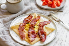 Scrambled Eggs and Bacon Crepe
