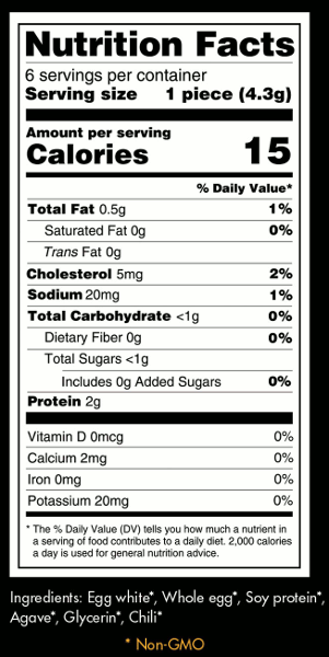 Norigami Soy Wraps Chili - Nutrition Facts