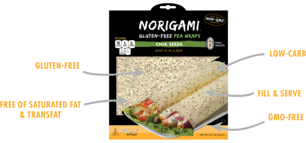 Norigami Pea Wraps Chia Seeds