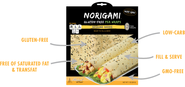 Norigami Pea Wraps Sesame Seeds